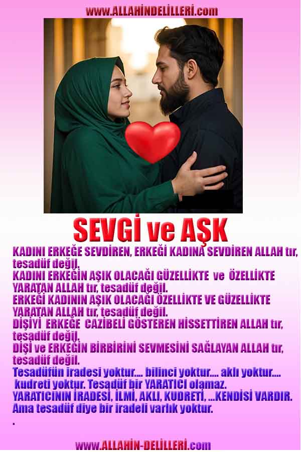 aşk ve sevgi Allahın delilidir